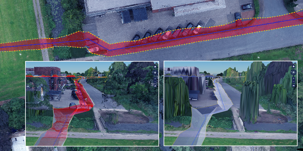 Oppervlaktemeting Tracé-meting, Grondverzet berekening, Objecten meting met drone mapping